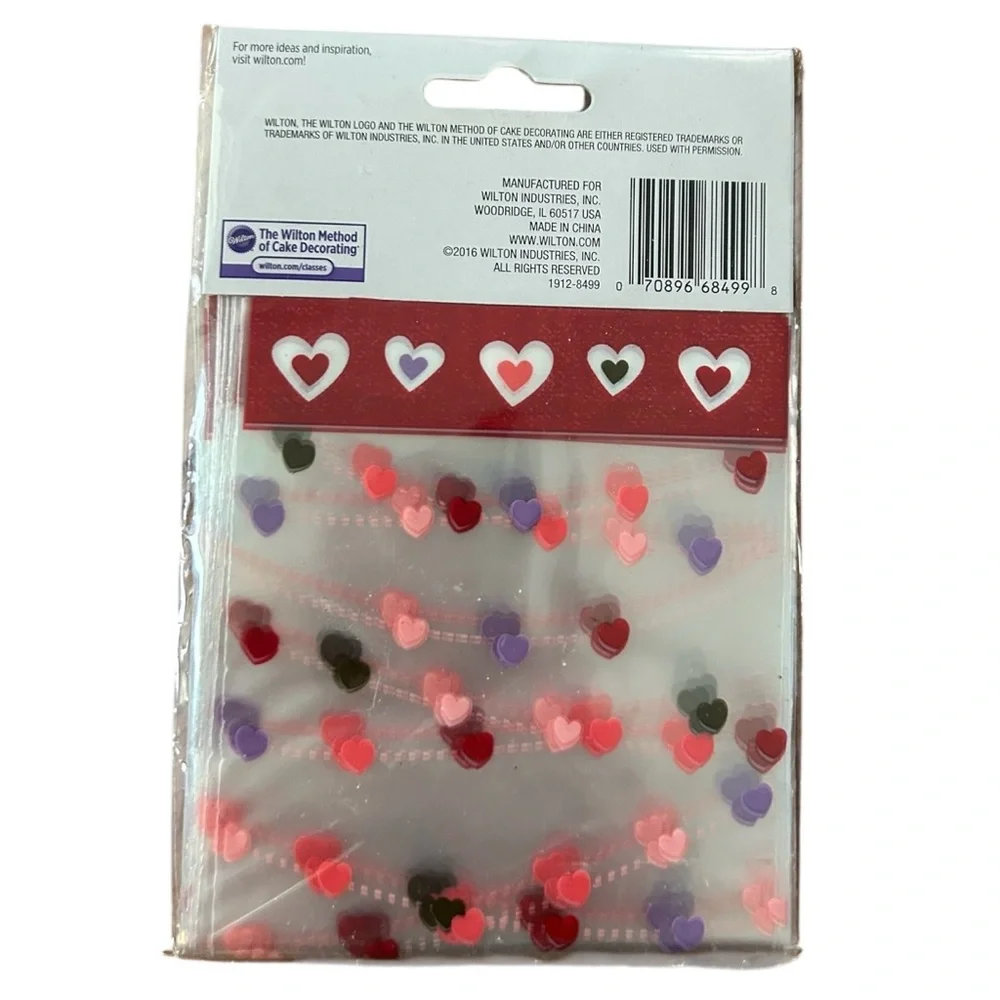 NEW Wilton Cellophane Party Bags Lot of 4 Party Size 4 Mini Size 160 Total Heart